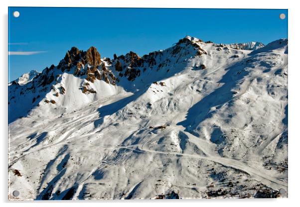 Meribel Les 3 Valleys ski area Alps France Acrylic by Andy Evans Photos