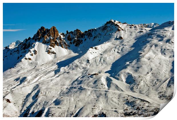 Meribel Les 3 Valleys ski area Alps France Print by Andy Evans Photos