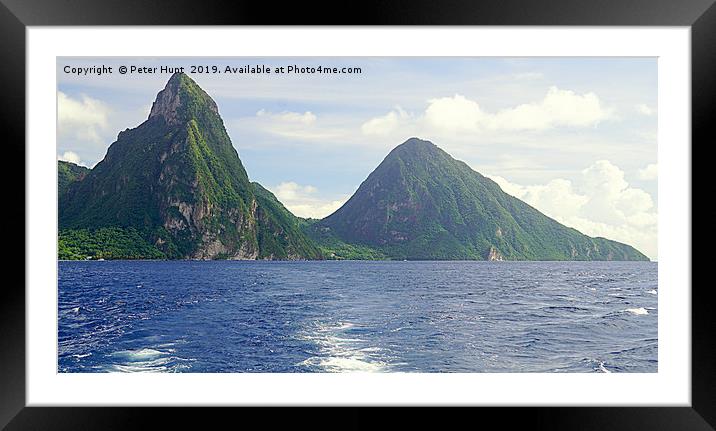 The Pitons St Lucia Framed Mounted Print by Peter F Hunt