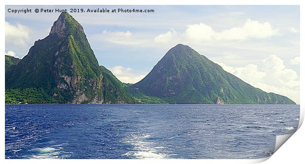 The Pitons St Lucia Print by Peter F Hunt