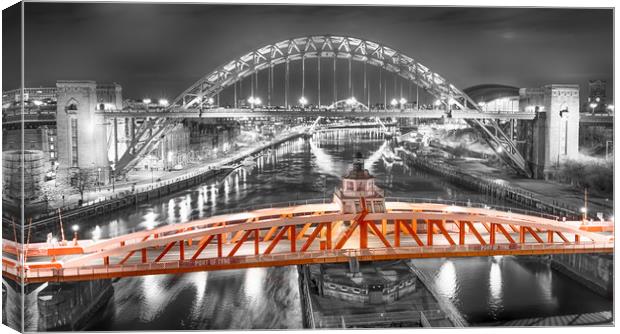 Red Swing Bridge Canvas Print by Naylor's Photography