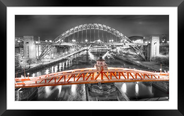 Red Swing Bridge Framed Mounted Print by Naylor's Photography