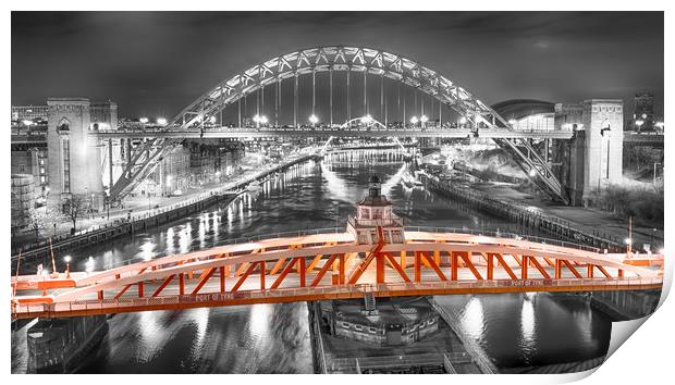 Red Swing Bridge Print by Naylor's Photography