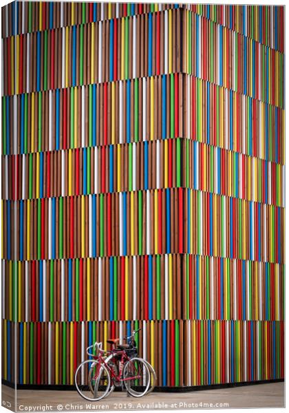 Coloured Pattern in Wooden Cladding in Leeds Canvas Print by Chris Warren