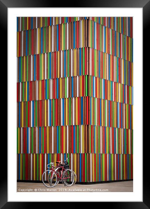 Coloured Pattern in Wooden Cladding in Leeds Framed Mounted Print by Chris Warren