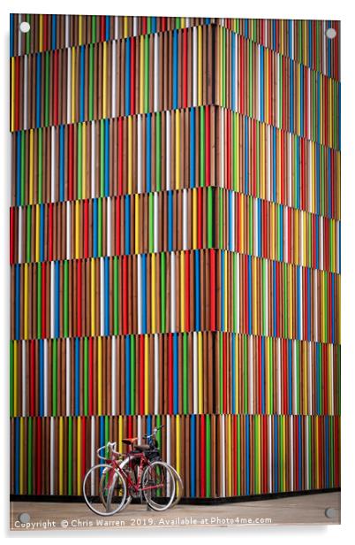 Coloured Pattern in Wooden Cladding in Leeds Acrylic by Chris Warren