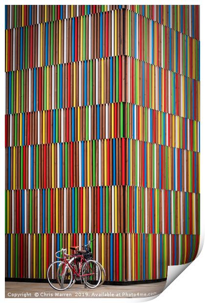 Coloured Pattern in Wooden Cladding in Leeds Print by Chris Warren