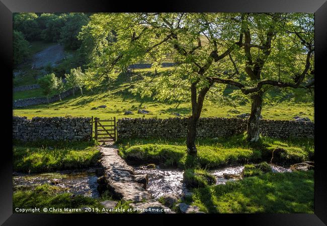 Bridge over the Malham Beck Malham Yorkshire Framed Print by Chris Warren