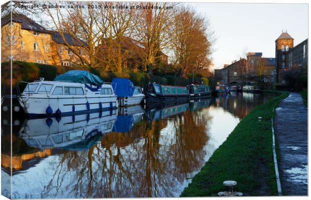 HOMES ON THE CANAL Canvas Print by andrew saxton