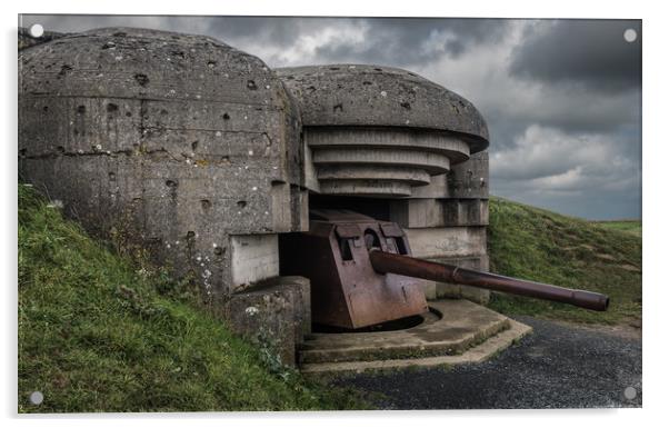 The German gun battery of Longues-sur-Mer, Normand Acrylic by George Robertson
