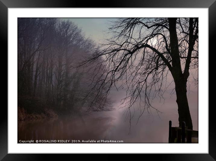 "a chink of Light by a misty lake" Framed Mounted Print by ROS RIDLEY