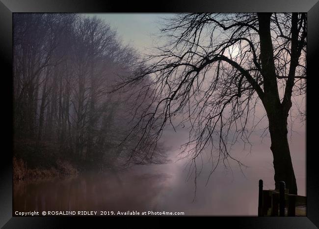 "a chink of Light by a misty lake" Framed Print by ROS RIDLEY