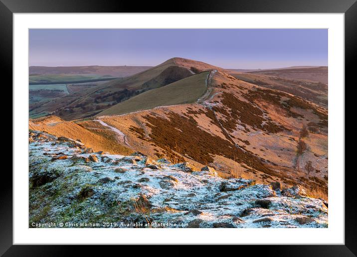 Peak District - Great Ridge in Winter from Mam Tor Framed Mounted Print by Chris Warham