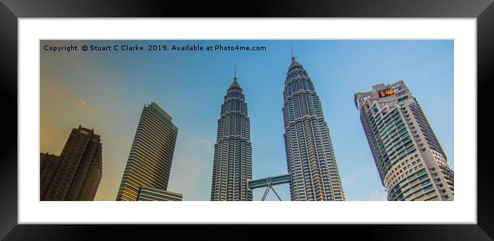 Petronas Towers Kuala Lumpur Framed Mounted Print by Stuart C Clarke