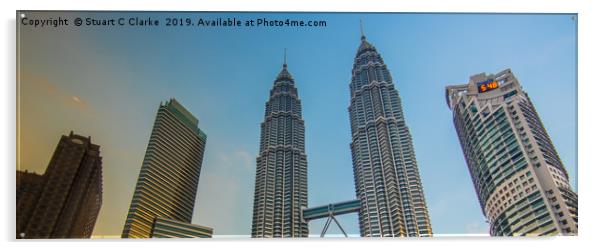 Petronas Towers Kuala Lumpur Acrylic by Stuart C Clarke