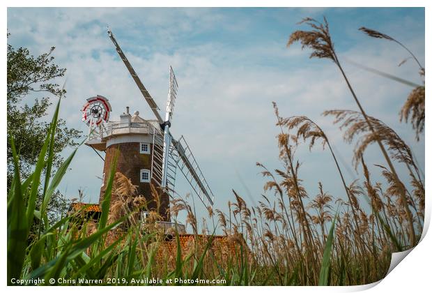 Cley Windmill Cley next the Sea Norfolk England  Print by Chris Warren
