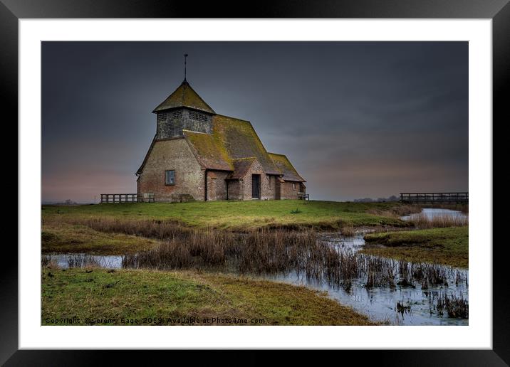 The Isolated Church in a Water World. Framed Mounted Print by Jeremy Sage