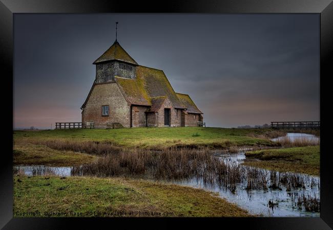 The Isolated Church in a Water World. Framed Print by Jeremy Sage