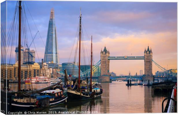 Tower Bridge and The Shard London Canvas Print by Chris Warren