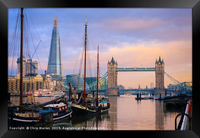 Tower Bridge and The Shard London Framed Print by Chris Warren