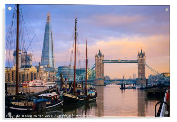 Tower Bridge and The Shard London Acrylic by Chris Warren