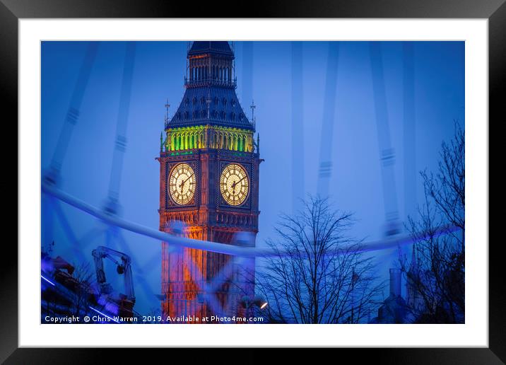 Big Ben London in evening light Framed Mounted Print by Chris Warren