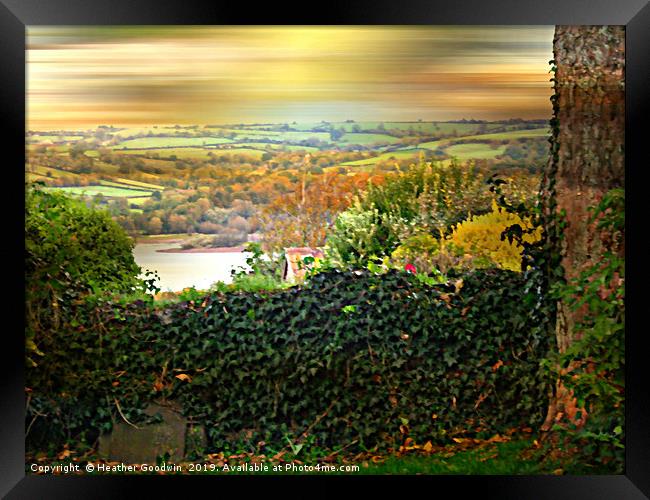 Across the Valley - Dundry Framed Print by Heather Goodwin