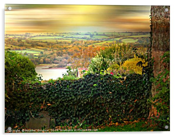 Across the Valley - Dundry Acrylic by Heather Goodwin