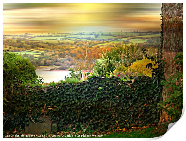 Across the Valley - Dundry Print by Heather Goodwin