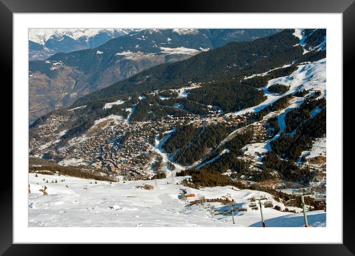 Meribel 3 Valleys ski area French Alps France Framed Mounted Print by Andy Evans Photos