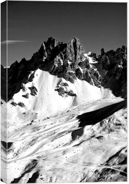 Meribel 3 Valleys ski area French Alps France Canvas Print by Andy Evans Photos