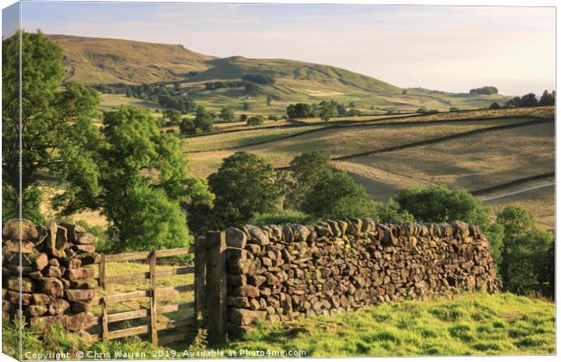 Stone wall Hebden North Yorkshire Canvas Print by Chris Warren