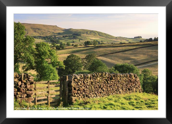 Stone wall Hebden North Yorkshire Framed Mounted Print by Chris Warren