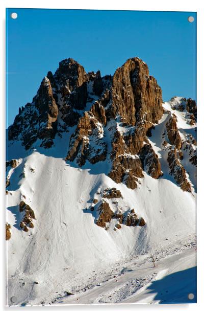 Meribel 3 Valleys ski area French Alps France Acrylic by Andy Evans Photos