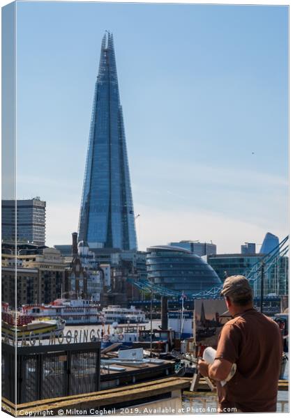 Painting the Shard Canvas Print by Milton Cogheil