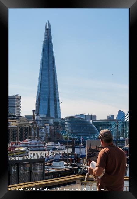 Painting the Shard Framed Print by Milton Cogheil