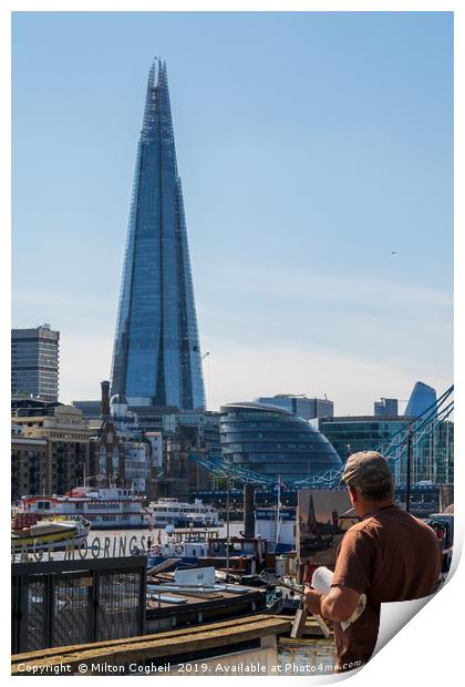 Painting the Shard Print by Milton Cogheil