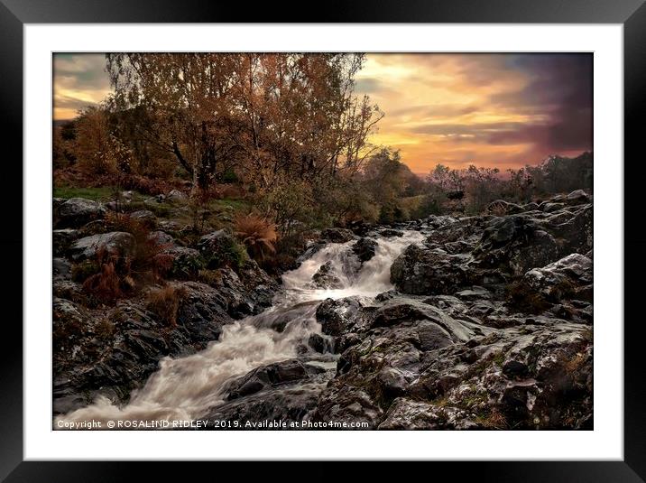 "Waterfall Ashness Bridge" Framed Mounted Print by ROS RIDLEY