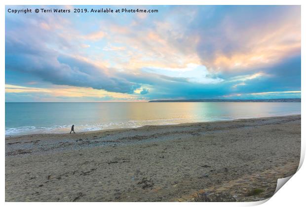 Marazion Photograph - Sunset Stroll At Mounts Bay  Print by Terri Waters