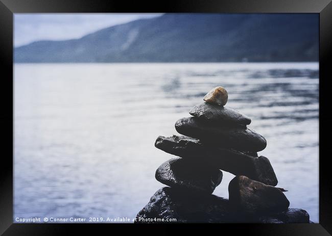 Rock sculpture Framed Print by Connor Carter