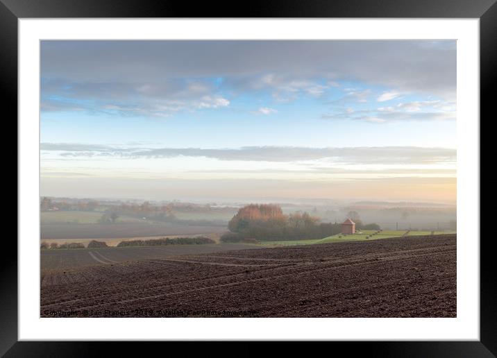 Nottingham Rural Landscape in Winter. Framed Mounted Print by Ian Francis