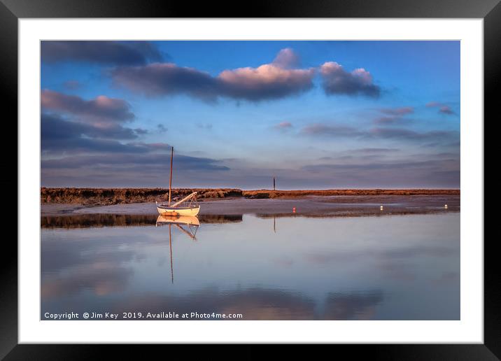 Solitary Boat at Burnham Overy  Framed Mounted Print by Jim Key