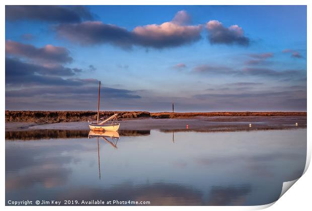 Solitary Boat at Burnham Overy  Print by Jim Key