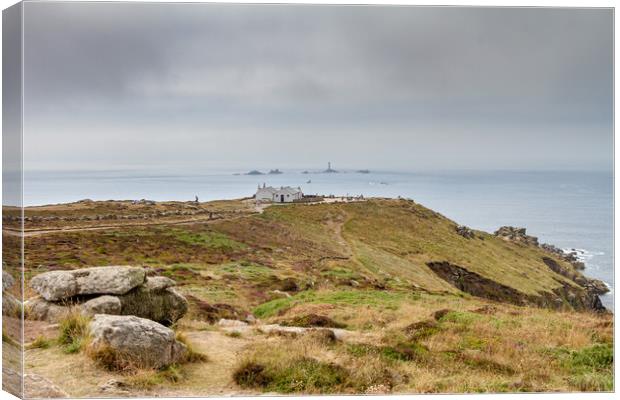 The first and last house, Land's End Canvas Print by Images of Devon
