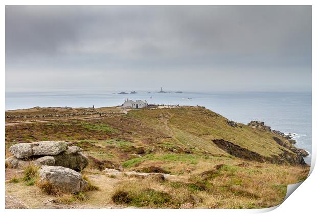 The first and last house, Land's End Print by Images of Devon