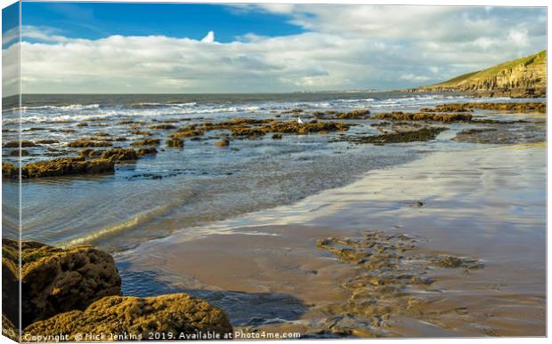 Dunraven Bay Looking West Canvas Print by Nick Jenkins