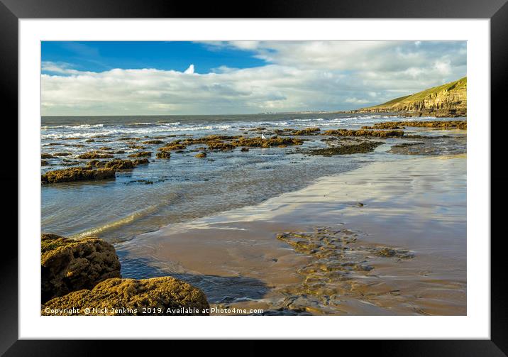 Dunraven Bay Looking West Framed Mounted Print by Nick Jenkins