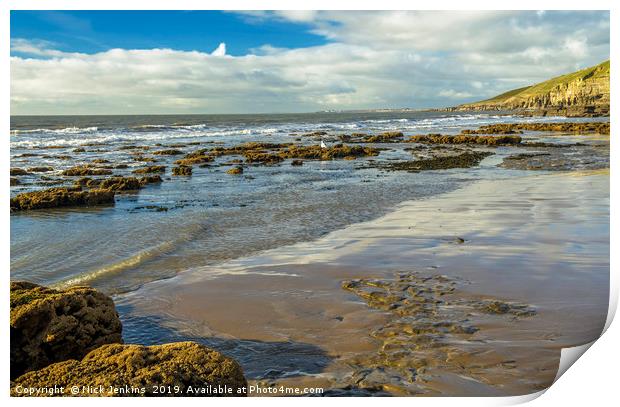 Dunraven Bay Looking West Print by Nick Jenkins