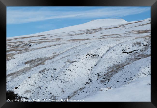 Brecon Beacons covered in snow Framed Print by Andrew Bartlett