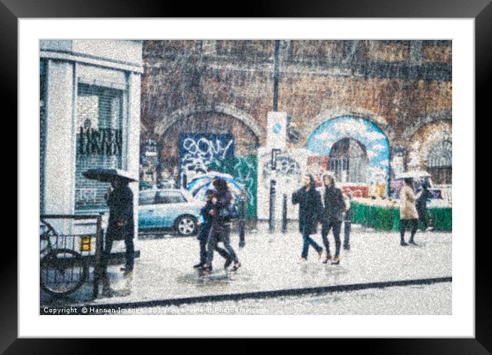 Shoreditch rain Framed Mounted Print by Hannan Images
